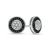 Thumbnail Image 0 of Men's 1/3 CT. T.W. Black Enhanced and White Composite Diamond Frame Stud Earrings in 10K White Gold