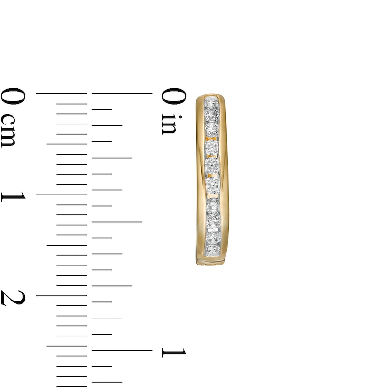 Main Image 3 of Men's 1/2 CT. T.W. Diamond Hoop Earrings in 10K Gold