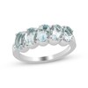 Thumbnail Image 1 of Oval Aquamarine Slant Five Stone Ring in Sterling Silver