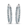 Thumbnail Image 0 of 4.0mm Aquamarine Inside-Out Hoop Earrings in Sterling Silver