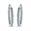 Thumbnail Image 0 of 4.0mm Aquamarine Inside-Out Hoop Earrings in Sterling Silver