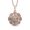 Thumbnail Image 1 of 1/2 CT. T.W. Multi-Diamond Marquise Pattern Frame Flower Pendant in Sterling Silver with 18K Rose Gold Plate