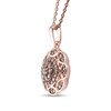 Thumbnail Image 2 of 1/2 CT. T.W. Multi-Diamond Marquise Pattern Frame Flower Pendant in Sterling Silver with 18K Rose Gold Plate