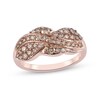 Thumbnail Image 1 of 3/4 CT. T.W. Champagne Diamond Infinity Braid Twist Band in Sterling Silver with 18K Rose Gold Plate