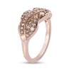 Thumbnail Image 2 of 3/4 CT. T.W. Champagne Diamond Infinity Braid Twist Band in Sterling Silver with 18K Rose Gold Plate