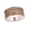 Thumbnail Image 1 of 1 CT. T.W. Champagne Diamond Concave Multi-Row Band in Sterling Silver with 18K Rose Gold Plate