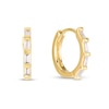 Thumbnail Image 1 of 1/6 CT. T.W. Baguette Diamond Hoop Earrings in Sterling Silver with 14K Gold Plate
