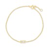 Thumbnail Image 0 of 1/20 CT. T.W. Baguette Diamond Five Stone Bar Bracelet in Sterling Silver with 14K Gold Plate – 6.75"