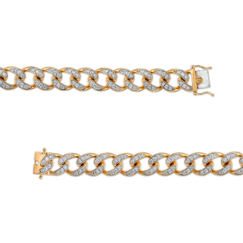 Men's 7 CT. T.W. Diamond Curb Chain Necklace in 10K Gold - 22"