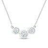 Thumbnail Image 1 of 1/4 CT. T.W. Diamond Three Stone Necklace in 10K White Gold - 17.5"