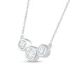 Thumbnail Image 2 of 1/4 CT. T.W. Diamond Three Stone Necklace in 10K White Gold - 17.5"
