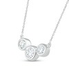 Thumbnail Image 1 of 1/4 CT. T.W. Diamond Three Stone Necklace in 10K White Gold - 17.5"