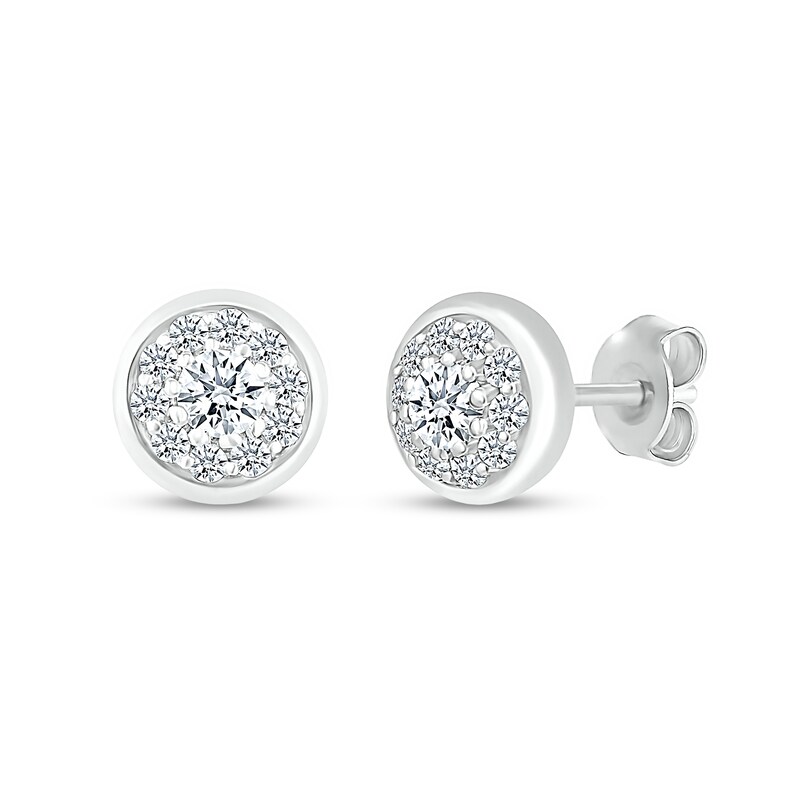 Main Image 1 of 1/3 CT. T.W. Composite Diamond Stud Earrings in 10K White Gold