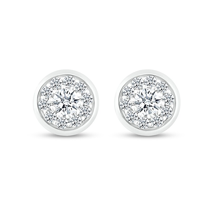 Main Image 3 of 1/3 CT. T.W. Composite Diamond Stud Earrings in 10K White Gold