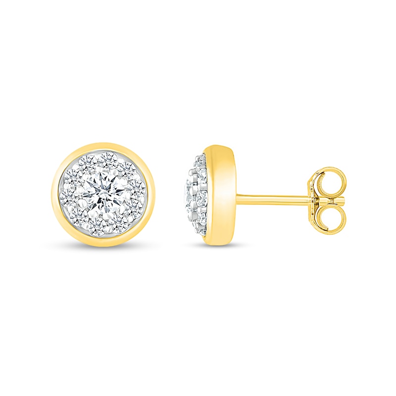 Main Image 2 of 1/3 CT. T.W. Composite Diamond Stud Earrings in 10K Gold