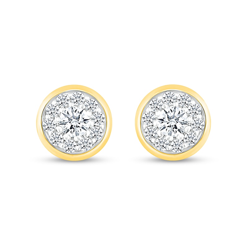 Main Image 3 of 1/3 CT. T.W. Composite Diamond Stud Earrings in 10K Gold