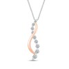 Thumbnail Image 1 of 3/8 CT. T.W. Journey Diamond Twist Pendant in 10K Two-Tone Gold