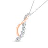 Thumbnail Image 2 of 3/8 CT. T.W. Journey Diamond Twist Pendant in 10K Two-Tone Gold