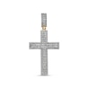 Thumbnail Image 0 of Men's 1-3/4 CT. T.W. Baguette and Round Diamond Cross Necklace Charm in 10K Gold