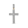 Thumbnail Image 1 of Men's 1-3/4 CT. T.W. Baguette and Round Diamond Cross Necklace Charm in 10K Gold