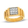 Thumbnail Image 0 of Men's 3/4 CT. T.W. Composite Square Diamond Comfort-Fit Divot Shank Ring in 10K Gold