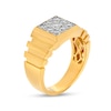 Thumbnail Image 2 of Men's 3/4 CT. T.W. Composite Square Diamond Comfort-Fit Divot Shank Ring in 10K Gold