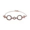 Thumbnail Image 1 of 1-5/8 CT. T.W. Champagne Diamond Large and Small Circles Bracelet in Sterling Silver with 18K Rose Gold Plate – 7.25"