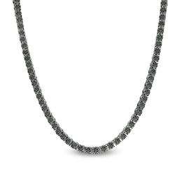 Men's 3-1/2 CT. T.W. Black Diamond Necklace in Sterling Silver with Black Ruthenium - 20&quot;