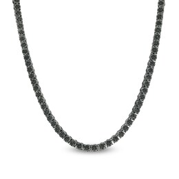 Men's 3-1/2 CT. T.W. Black Diamond Necklace in Sterling Silver with Black Rhodium - 20&quot;