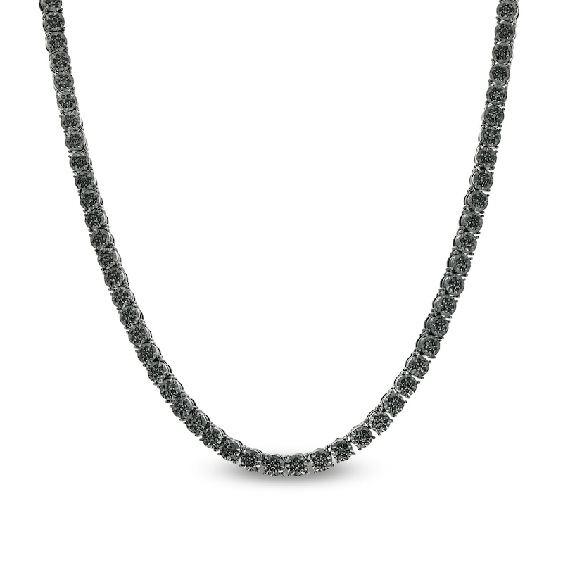 Main Image 1 of Men's 3-1/2 CT. T.W. Black Diamond Necklace in Sterling Silver with Black Rhodium - 20"