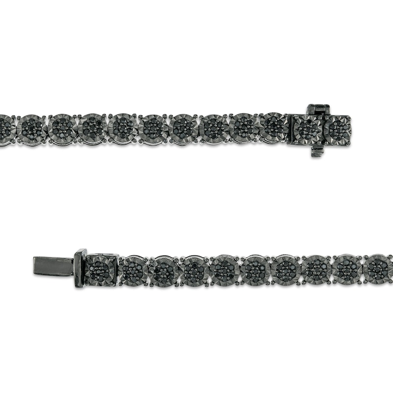 Main Image 3 of Men's 3-1/2 CT. T.W. Black Diamond Necklace in Sterling Silver with Black Rhodium - 20"