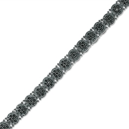 Men's 1-1/2 CT. T.W. Black Enhanced Diamond Bracelet in Sterling Silver with Black Ruthenium - 8.5&quot;