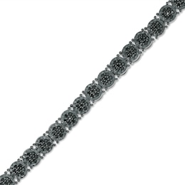 Men's 1-1/2 CT. T.W. Black Diamond Bracelet in Sterling Silver with Black Rhodium - 8.5&quot;