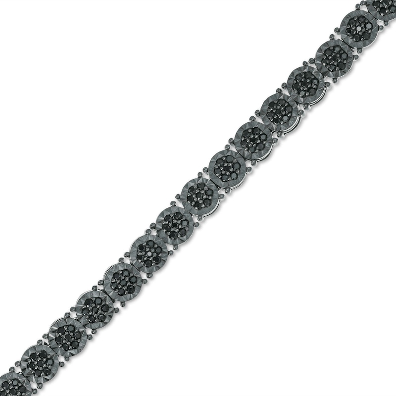 Men's 1-1/2 CT. T.W. Black Diamond Bracelet in Sterling Silver with Black Ruthenium - 8.5"