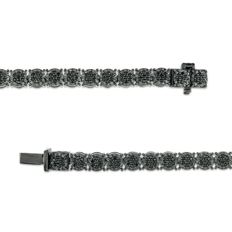 Men's 1-1/2 CT. T.W. Black Diamond Bracelet in Sterling Silver with Black Ruthenium - 8.5"