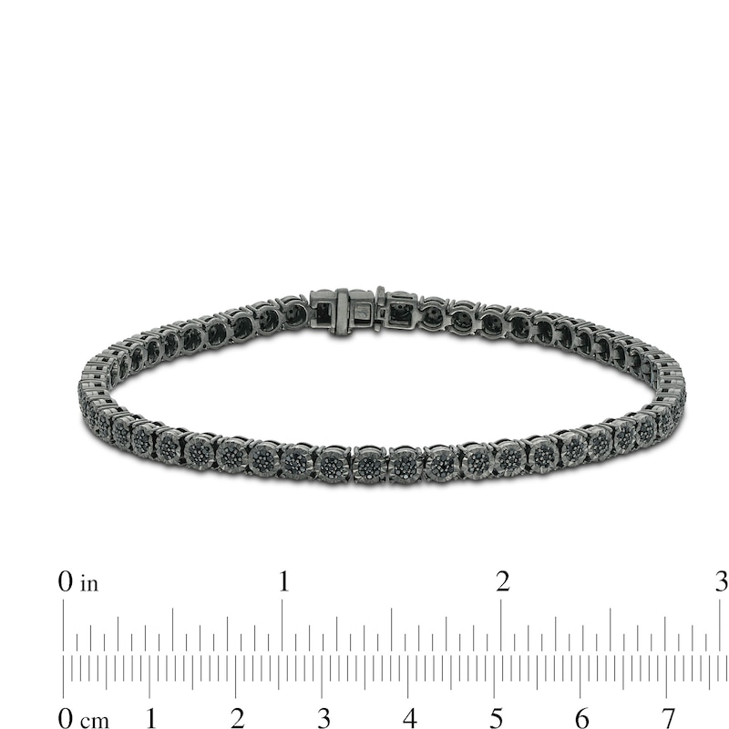 Men's 1-1/2 CT. T.W. Black Diamond Bracelet in Sterling Silver with Black Ruthenium - 8.5"