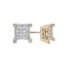 Men's 3/4 CT. T.W. Composite Diamond Curved Square Stud Earrings in 10K Gold