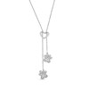 Thumbnail Image 1 of 1/5 CT. T.W. Diamond Double Paw Print Heart Lariat Necklace in Sterling Silver