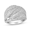 Thumbnail Image 0 of 2 CT. T.W. Baguette and Round Diamond Multi-Row Anniversary Band in 10K White Gold
