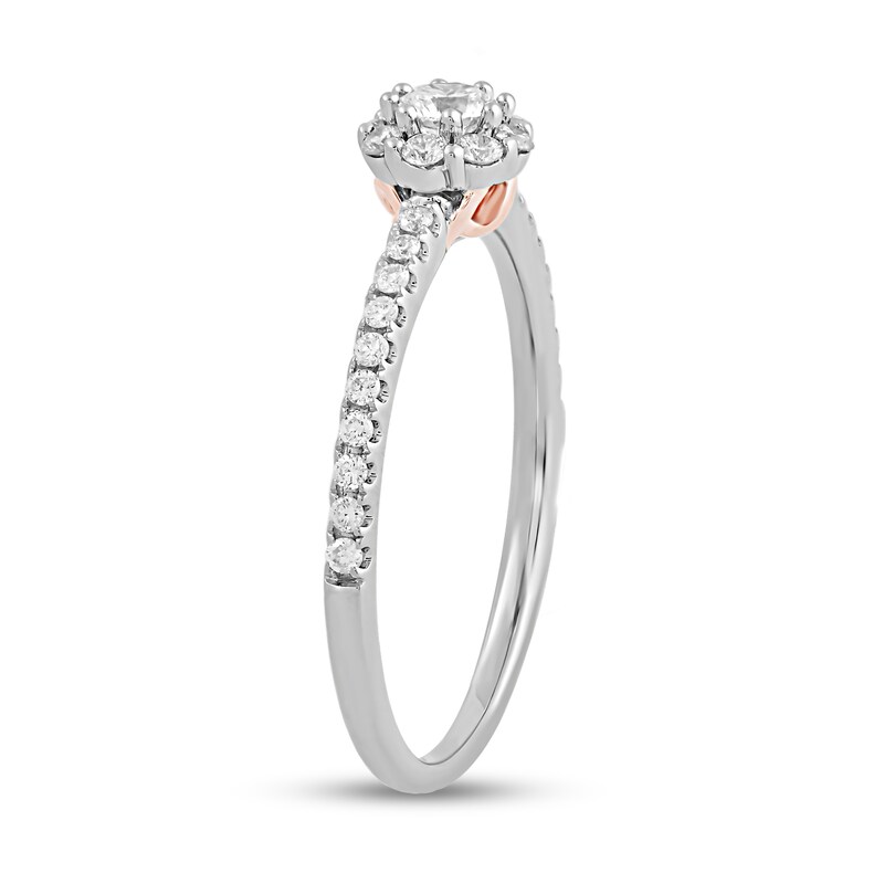 3/8 CT. T.W. Diamond Frame Engagement Ring in 10K Two-Tone Gold