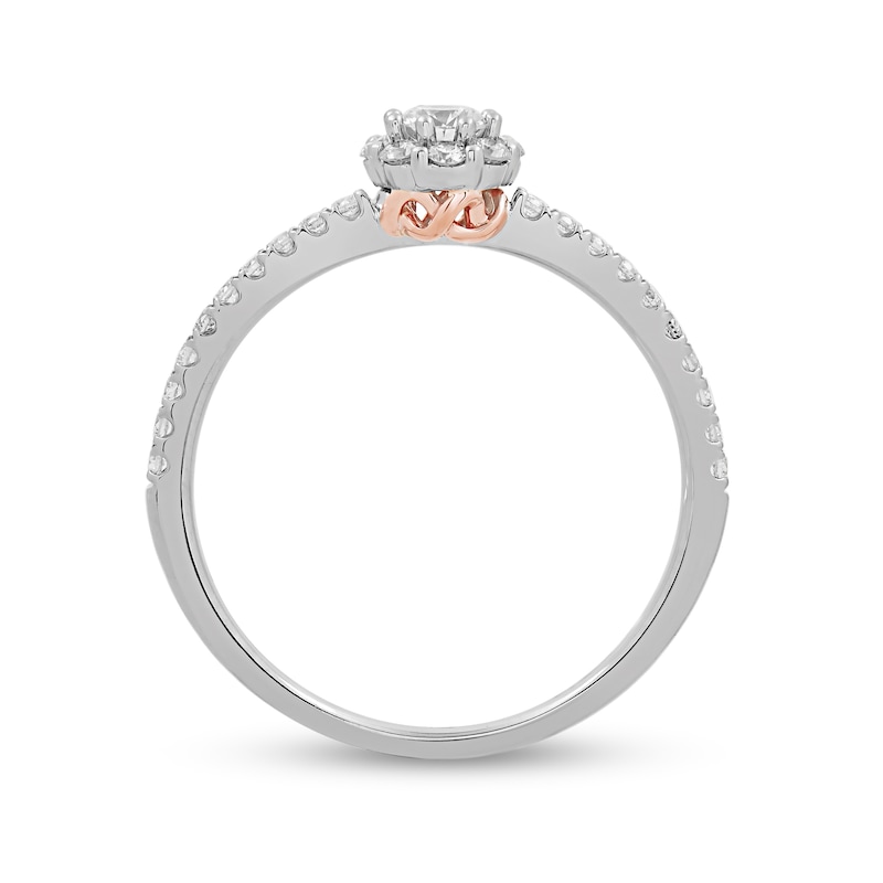 3/8 CT. T.W. Diamond Frame Engagement Ring in 10K Two-Tone Gold