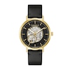 Thumbnail Image 0 of Men's Caravelle by Bulova Automatic Gold-Tone Strap Watch with Black Skeleton Dial (Model: 44A121)