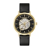 Thumbnail Image 1 of Men's Caravelle by Bulova Automatic Gold-Tone Strap Watch with Black Skeleton Dial (Model: 44A121)