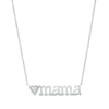 Thumbnail Image 1 of Multi-Diamond Accent Heart "mama" Necklace in Sterling Silver – 17"