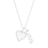 Thumbnail Image 0 of 1/8 CT. T.W. Diamond Heart and "LOVE" Charm Pendant in Sterling Silver