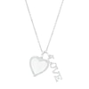 Thumbnail Image 1 of 1/8 CT. T.W. Diamond Heart and "LOVE" Charm Pendant in Sterling Silver