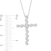Thumbnail Image 3 of 1/4 CT. T.W. Diamond Swirl Cross Pendant in Sterling Silver