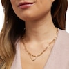 Thumbnail Image 1 of Diamond Accent Heart Outline Necklace in Sterling Silver with 18K Gold Plate – 19"