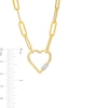 Thumbnail Image 4 of Diamond Accent Heart Outline Necklace in Sterling Silver with 18K Gold Plate – 19"