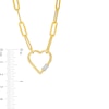 Thumbnail Image 3 of Diamond Accent Heart Outline Necklace in Sterling Silver with 18K Gold Plate – 19"